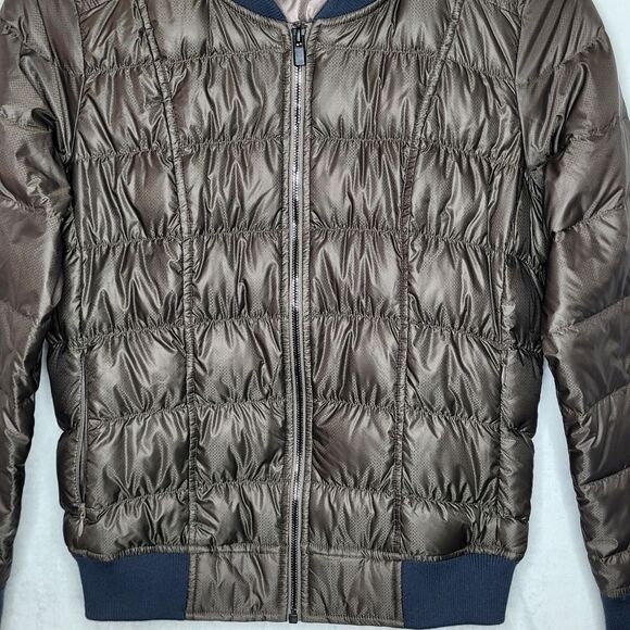 Athleta Dobby Goose Down Puffer Jacket Size Medium - Picture 4 of 11